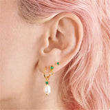 Gemstone Pearl 925 Sterling Silver Drop Earrings for Women