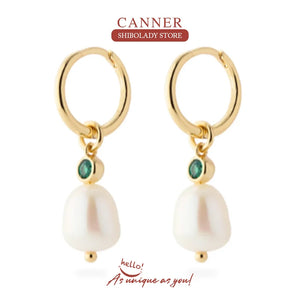 Gemstone Pearl 925 Sterling Silver Drop Earrings for Women