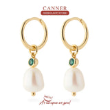 Gemstone Pearl 925 Sterling Silver Drop Earrings for Women