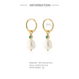 Gemstone Pearl 925 Sterling Silver Drop Earrings for Women