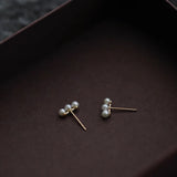 Gentle Temperament Pearl Stud Earrings 925 Silver Women's Jewelry