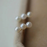 Gentle Temperament Pearl Stud Earrings 925 Silver Women's Jewelry