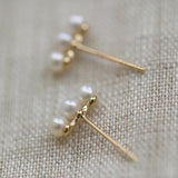 Gentle Temperament Pearl Stud Earrings 925 Silver Women's Jewelry