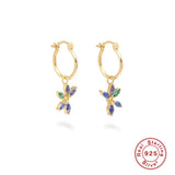 925 Silver Drop Earrings Zircon Long Chain - Daily Jewelry Gift