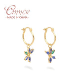 925 Silver Drop Earrings Zircon Long Chain - Daily Jewelry Gift