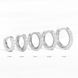 925 Silver Round Hoop Earrings Huggie Piercing Cartilage Jewelry