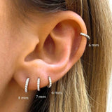 925 Silver Round Hoop Earrings Huggie Piercing Cartilage Jewelry