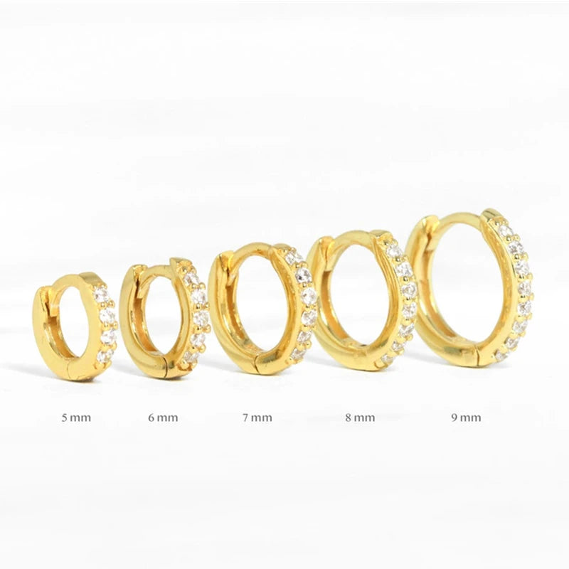 925 Silver Round Hoop Earrings Huggie Piercing Cartilage Jewelry