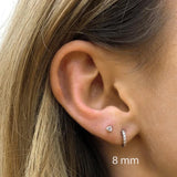 925 Silver Round Hoop Earrings Huggie Piercing Cartilage Jewelry