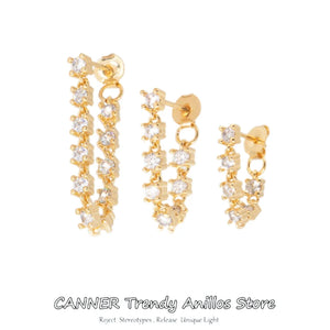 925 Silver Zircon Tassel Retro Long Stud Earrings