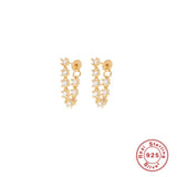 925 Silver Zircon Tassel Retro Long Stud Earrings