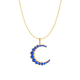 925 Silver Star Moon Pendant Necklace CZ Choker Chain Women Jewelry Gift