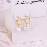 Diamond Hoop Earrings S925 Silver Baroque Pearls Wedding Bands