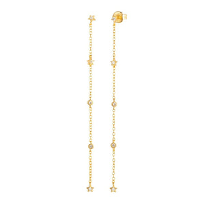 Geometric Line Earrings Women Star Tassel Long Chain Hanging Drop Earing