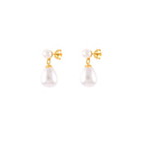 Geometric Pearl Earrings Silver 925 Stud Earrings Piercing Jewelry