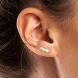 Geometric Pearl Earrings Silver 925 Stud Earrings Piercing Jewelry