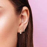 Geometric Pearl Earrings Silver 925 Stud Earrings Piercing Jewelry