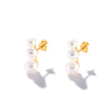 Geometric Pearl Earrings Silver 925 Stud Earrings Piercing Jewelry