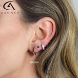 925 Silver Geometric Polygon Women's Hoop Earrings