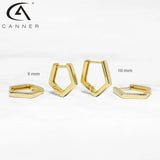 925 Silver Geometric Polygon Women's Hoop Earrings