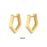 925 Silver Geometric Polygon Women's Hoop Earrings
