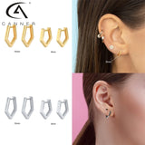 925 Silver Geometric Polygon Women's Hoop Earrings