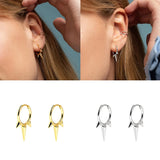Smooth Rivet Earrings 925 Sterling Silver Hoops Pierc