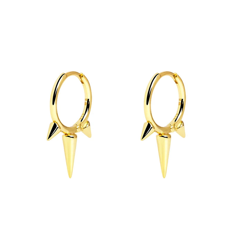 Smooth Rivet Earrings 925 Sterling Silver Hoops Pierc