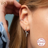 Smooth Rivet Earrings 925 Sterling Silver Hoops Pierc