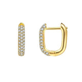Geometric Square Green Red Zircon Earrings Y2K Earrings For Women