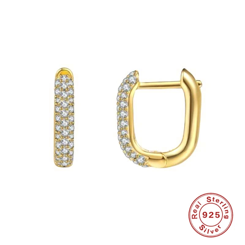 Geometric Square Green Red Zircon Earrings Y2K Earrings For Women