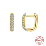 Geometric Square Green Red Zircon Earrings Y2K Earrings For Women