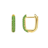 Geometric Square Green Red Zircon Earrings Y2K Earrings For Women