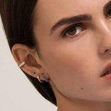 Geometric Square Green Red Zircon Earrings Y2K Earrings For Women