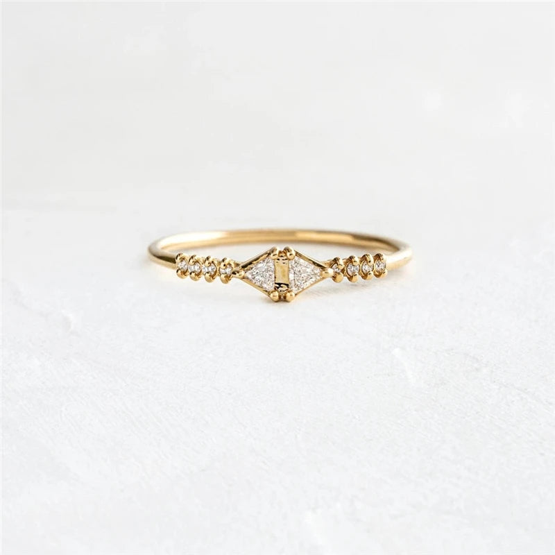 Triangle Crystal Ring 925 Sterling Silver Jewelry Rings For Women