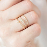 Triangle Crystal Ring 925 Sterling Silver Jewelry Rings For Women