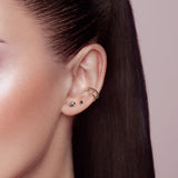 925 Silver CZ Ear Cuff Clip Earrings for Women