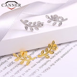 925 Sterling Silver Leaf Stud Earrings for Women Girls