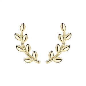 925 Sterling Silver Leaf Stud Earrings for Women Girls