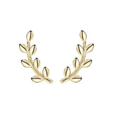 925 Sterling Silver Leaf Stud Earrings for Women Girls