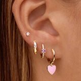 Green Zircon 925 Silver Earring Women Hoop Fine Jewelry Wedding Party