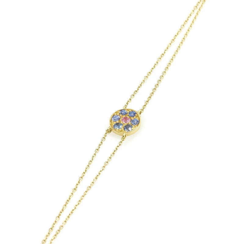 Green Gem Bracelet 925 Sterling Silver Charm Chain Round Pendente Bracelet