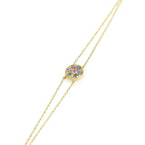 Green Gem Bracelet 925 Sterling Silver Charm Chain Round Pendente Bracelet
