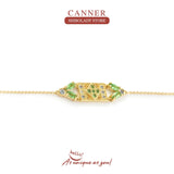 Green Zircon Bracelet Silver 925 Charm Chain Horse Eye Pendente