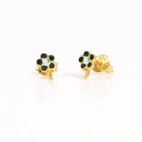 Green Zircon Crystal 925 Sterling Silver Earrings for Women Ear Stud