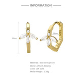 Hexagonal Zircon Earrings Silver 925 Water Droplets Piercing Wedding Aretes