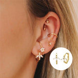 Hexagonal Zircon Earrings Silver 925 Water Droplets Piercing Wedding Aretes