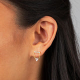 High Zircon Earring 925 Sterling Silver Cartilage Stud Pendiente Plata Jewelry