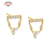 High Zircon Earring 925 Sterling Silver Cartilage Stud Pendiente Plata Jewelry