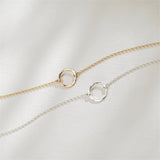 925 Sterling Silver Hollow Circle Necklace Women Choker